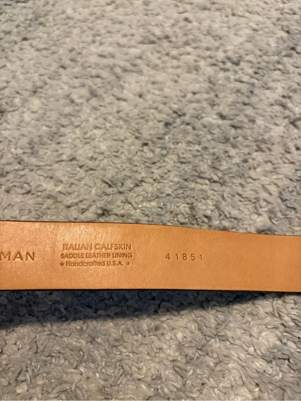 Martin Dingman Mens Brown Leather Belt Size 42 Italian Calfskin USA Made 41851